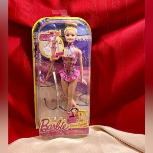 BARBIE doll gymnast in Pink with ribbon 12” blond blue eyes, flexible head legs